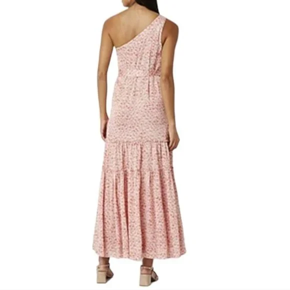 NWT [Ryegrass] Black Flowered Daisy One Shoulder Long Dress - Women's Size 12 - Picture 4 of 16